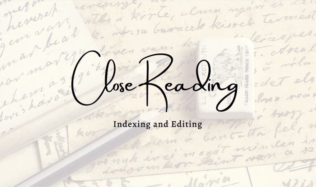 Close Reading Index and Editing logo