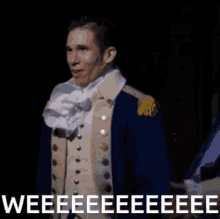 Gif from Hamilton of guy singing "whee!"